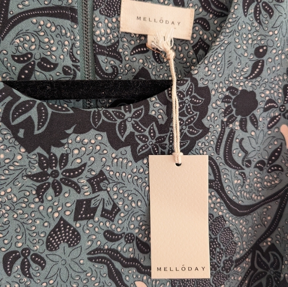 NWT Melloday Floral 3/4 Sleeve Blouse - Picture 2 of 8